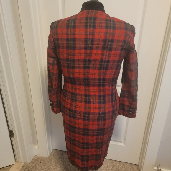 Evan picone red tartan wool dress - Picture 2 of 6